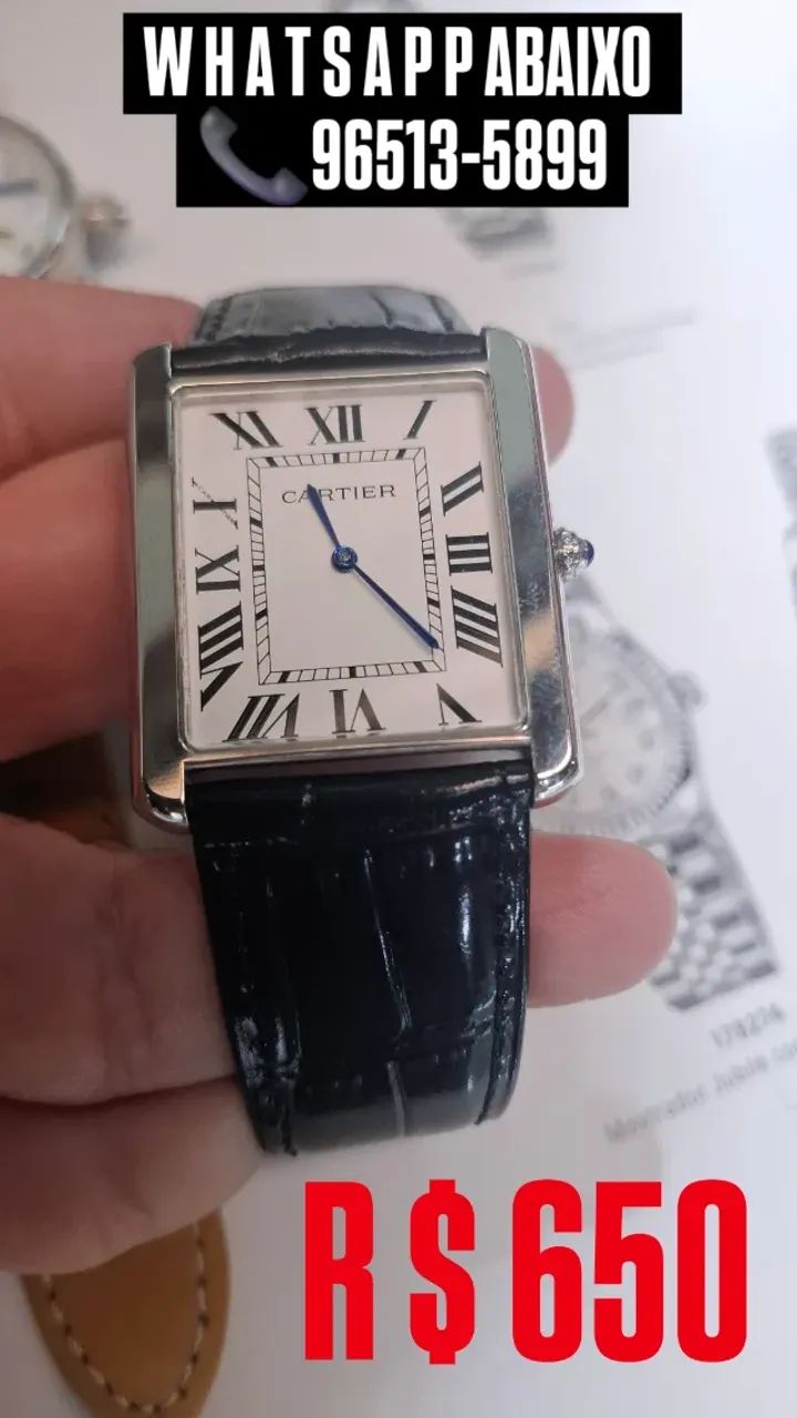 Relógio CARTIER TANK PULSEIRA DE COURO [PREMIUM]