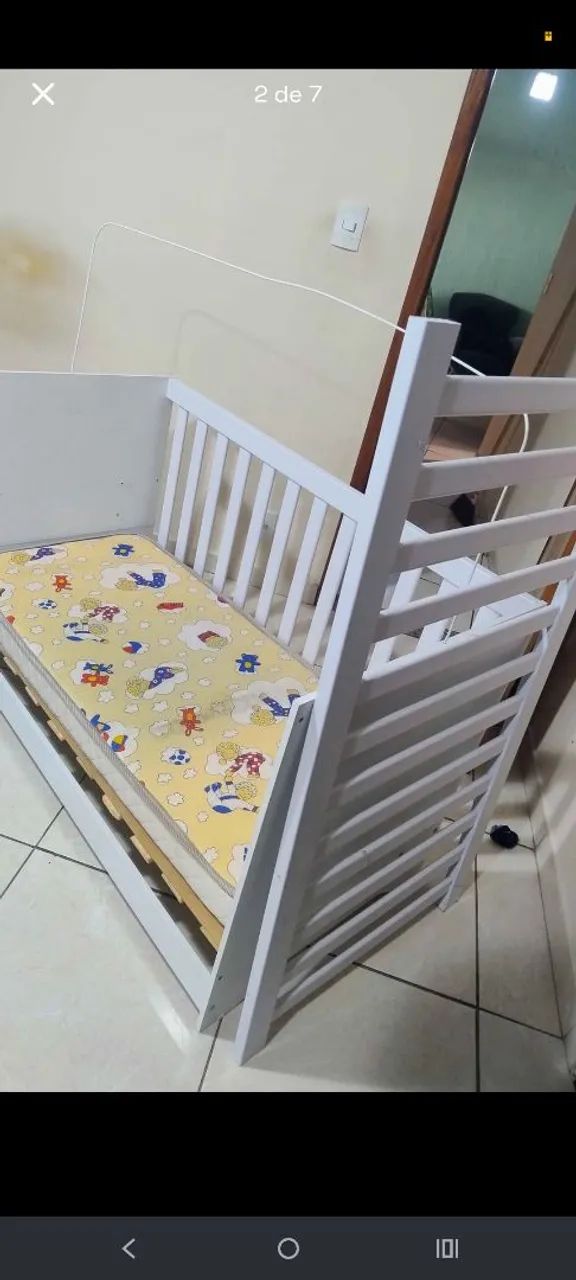 Berço Infantil Branco com Colchão - Foto 2