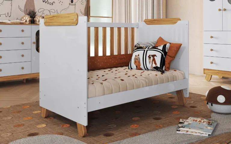 Berço Cama Pingo Americano, 100% MDF - Peroba - Foto 5