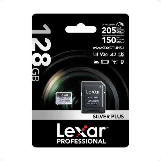 Cartão de Memória Lexar Silver Plus 128gb A2 profissional 