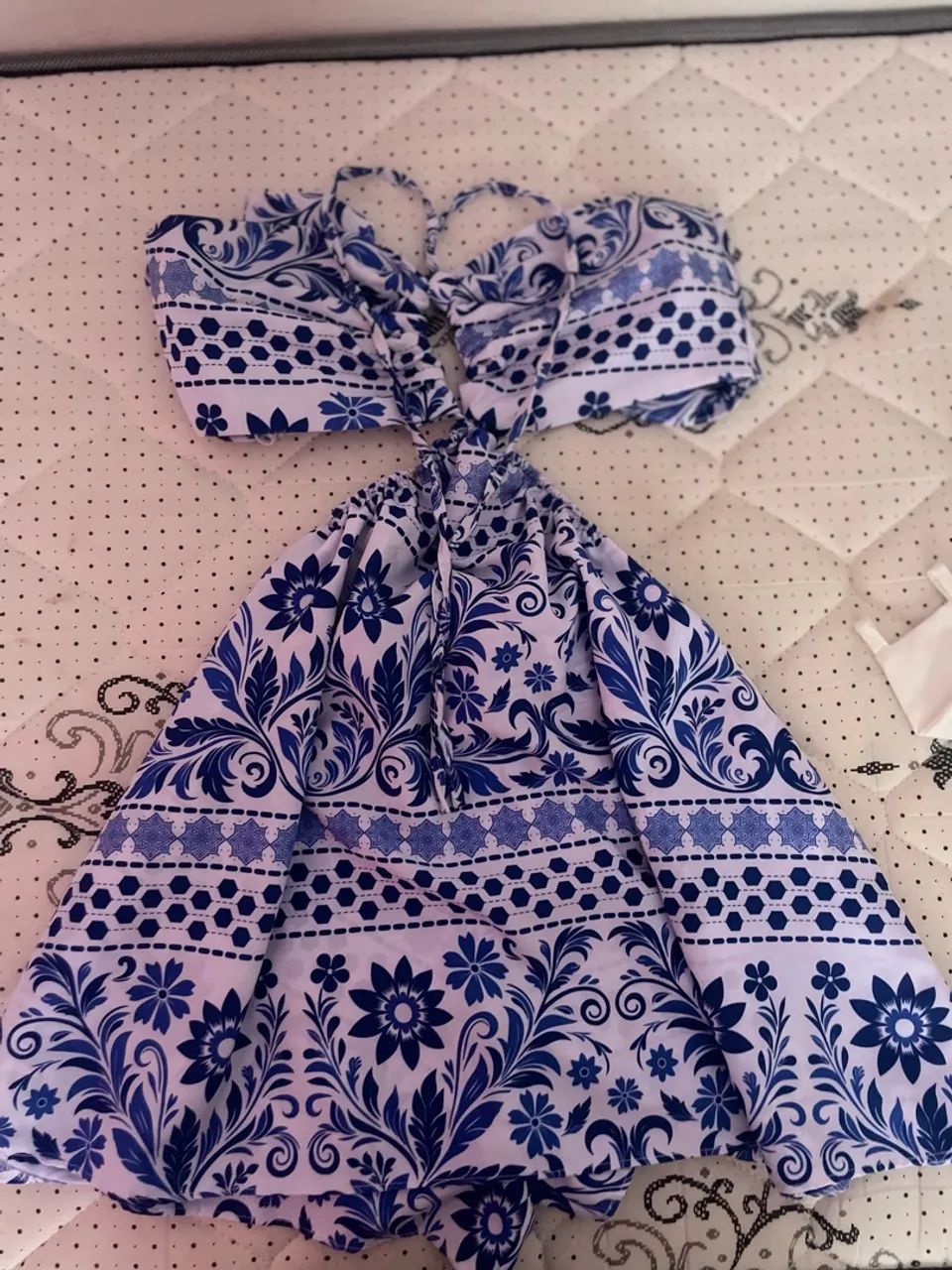 Vestido farm azul curto - Foto 3