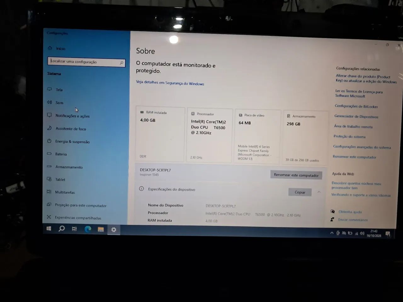  VENDO NOTEBOOK DELL INSPIRON 1545 - Foto 5