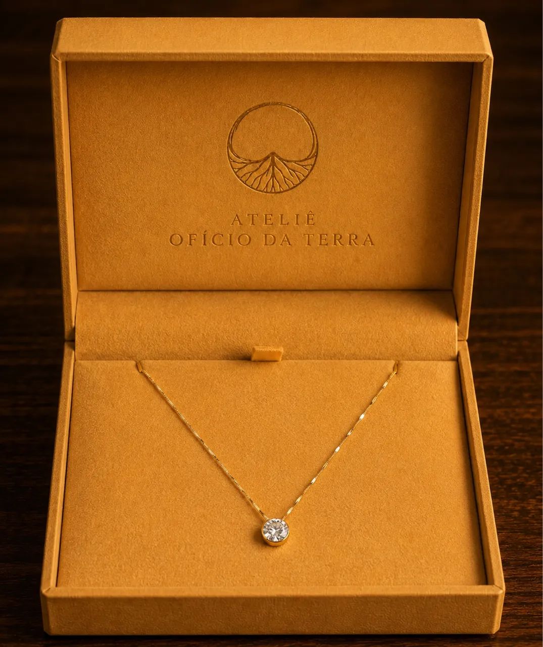 Colar com Ponto de Luz Outo 18k