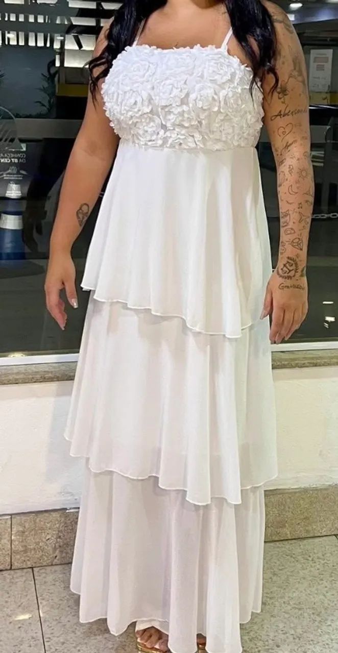 Vestido branco casamento civil  - Foto 3
