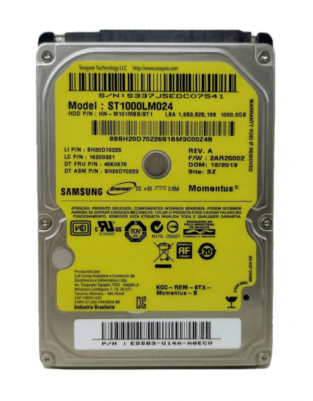 Hd Sata 2,5 Samsung Notebook 1tb (Usado)