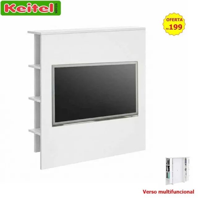 Painel P/ Tv Aurora Com Nicho Lateral Cor Branco 