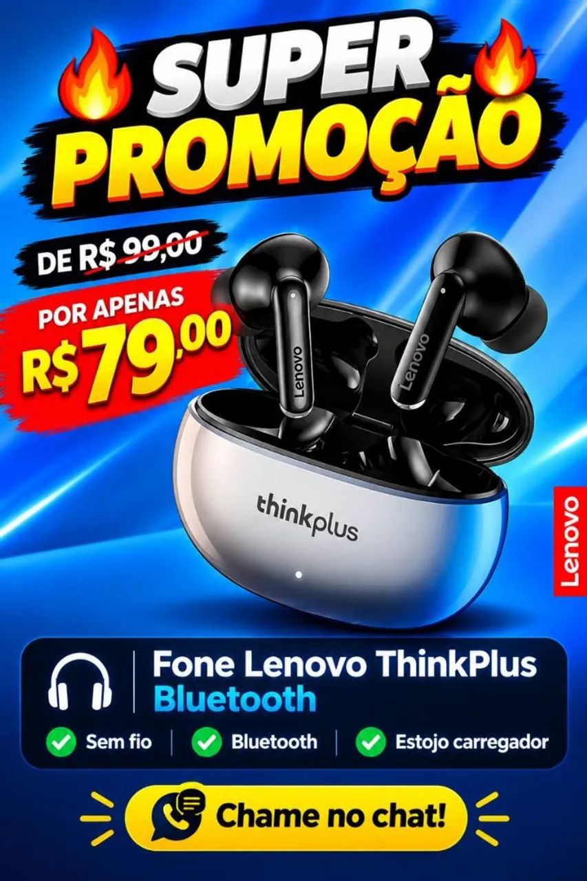 Fone bluetooth Lenovo xt88 com cancelamento de ruído 