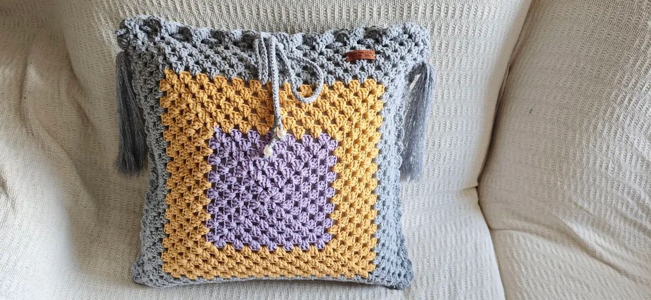 Capas de almofada de crochê. - Foto 5