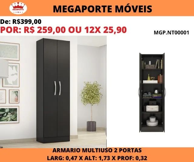 ARMÁRIO MULTIUSO 02 PORTAS - Foto 3