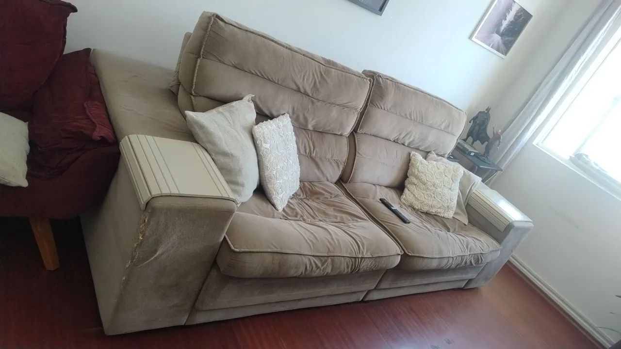 ? Sofá Retrátil e Reclinável 2,50m em Suede - Muito Confortável - Foto 3