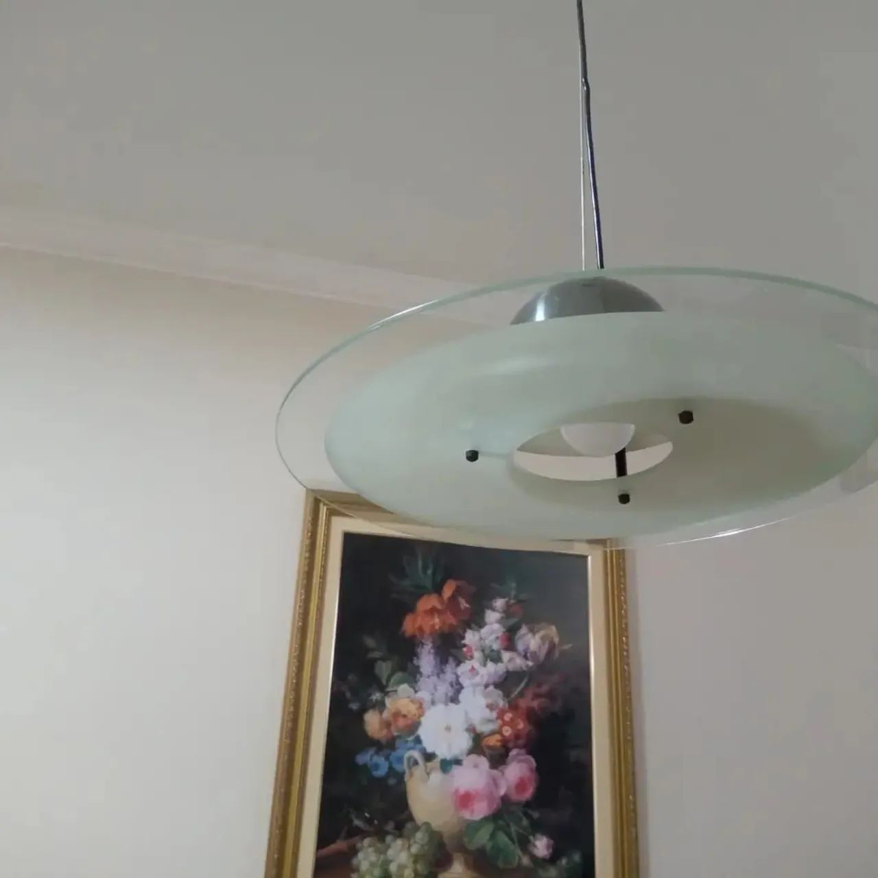 Lustre pendente redondo cromado 
