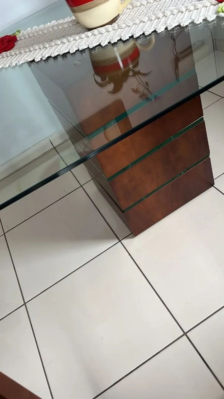 Mesa de 4 cadeiras tampo de vidro - Foto 3