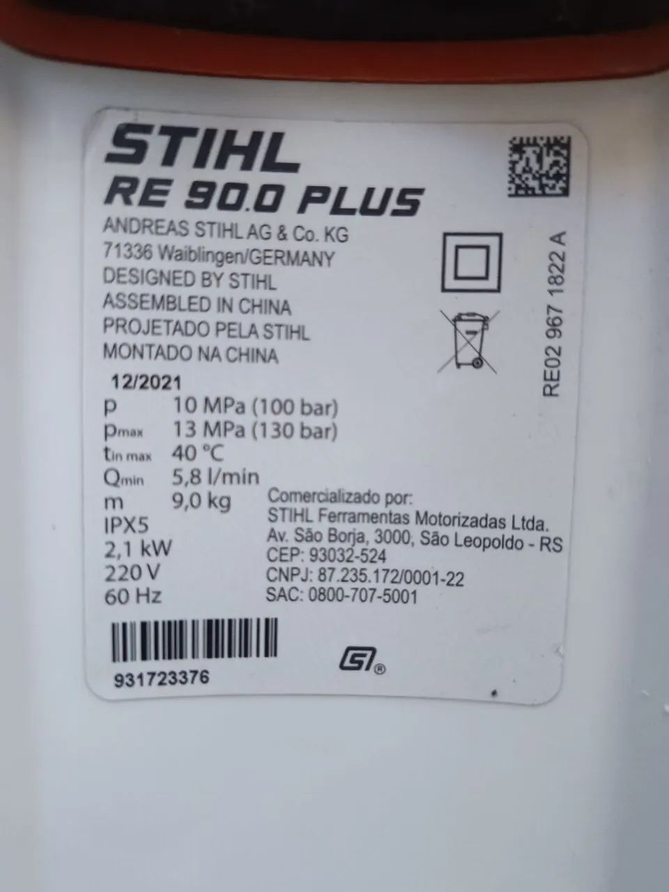 Vende- se STIHL RE 90.0 PLUS 