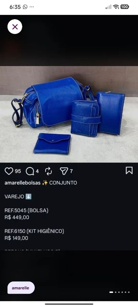 Bolsa de couro legítimo amarelle