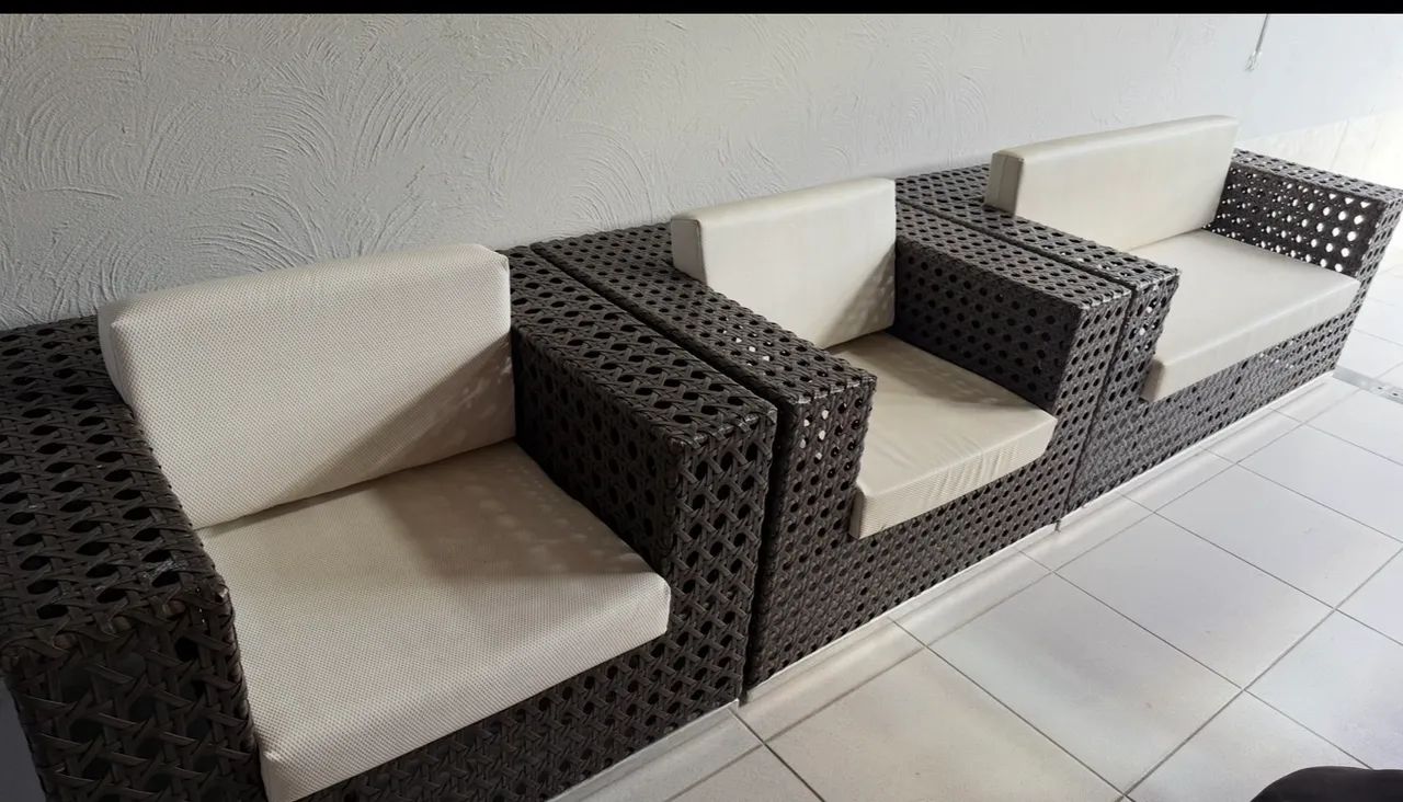 Conjunto de sofá área externa 