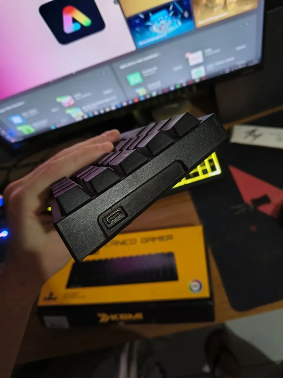 Teclado gamer mecânico switch gateron brown - Foto 5