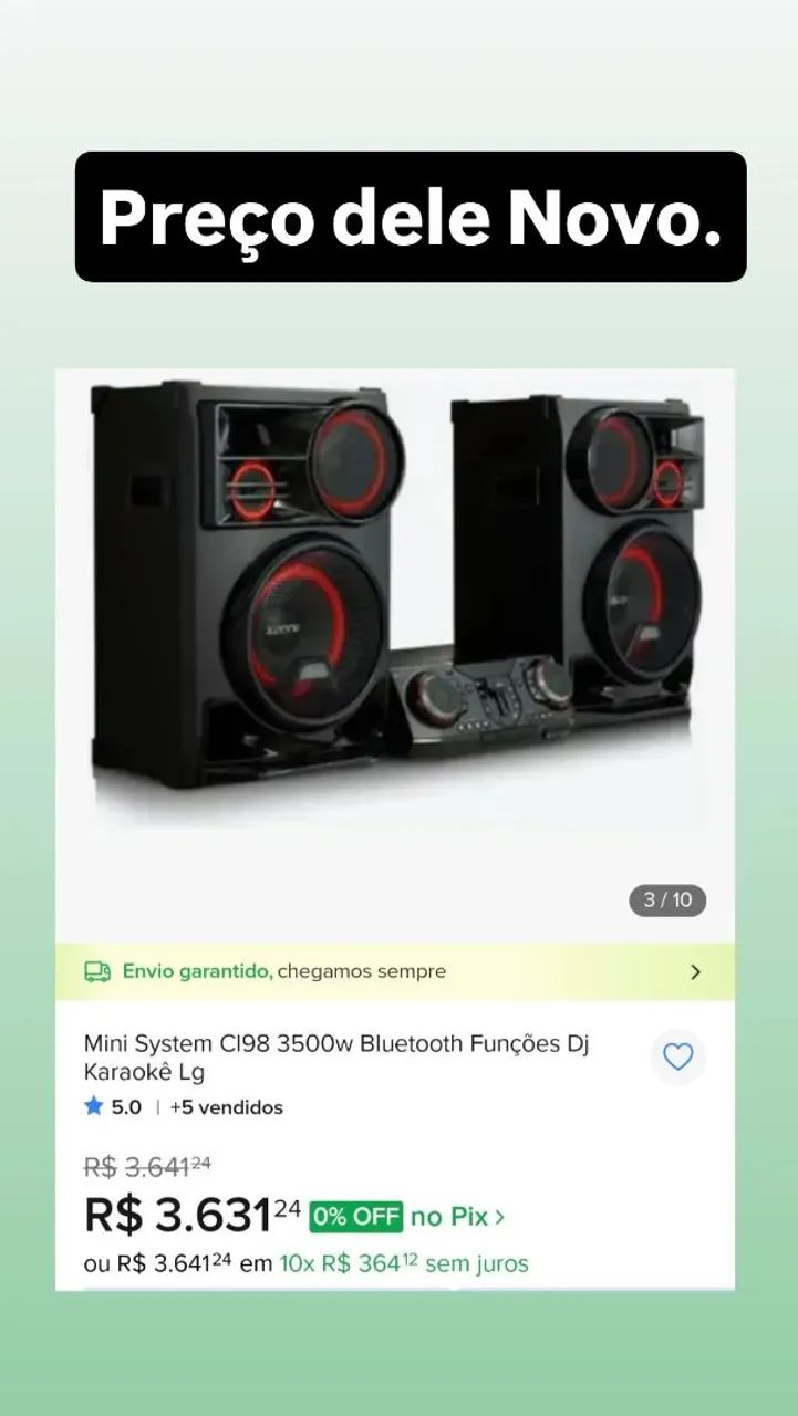 Som LG 3.500W de potência. - Foto 2