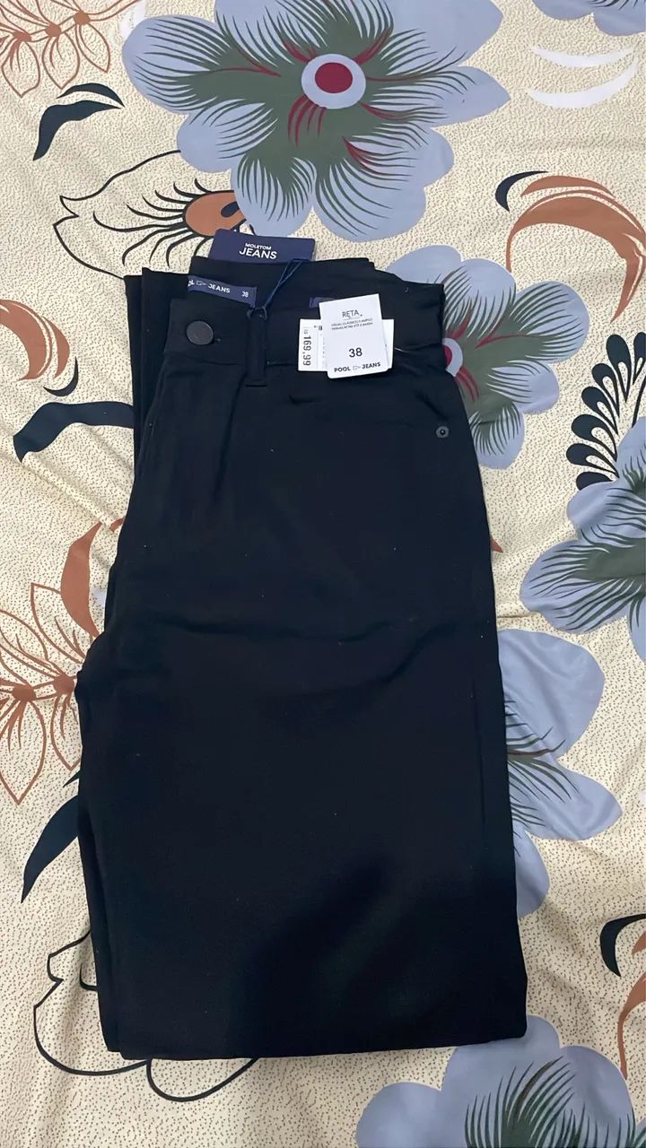 Calça jeans preta masculina 