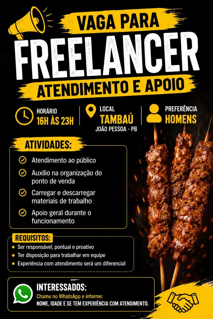 Freelancer para diárias 