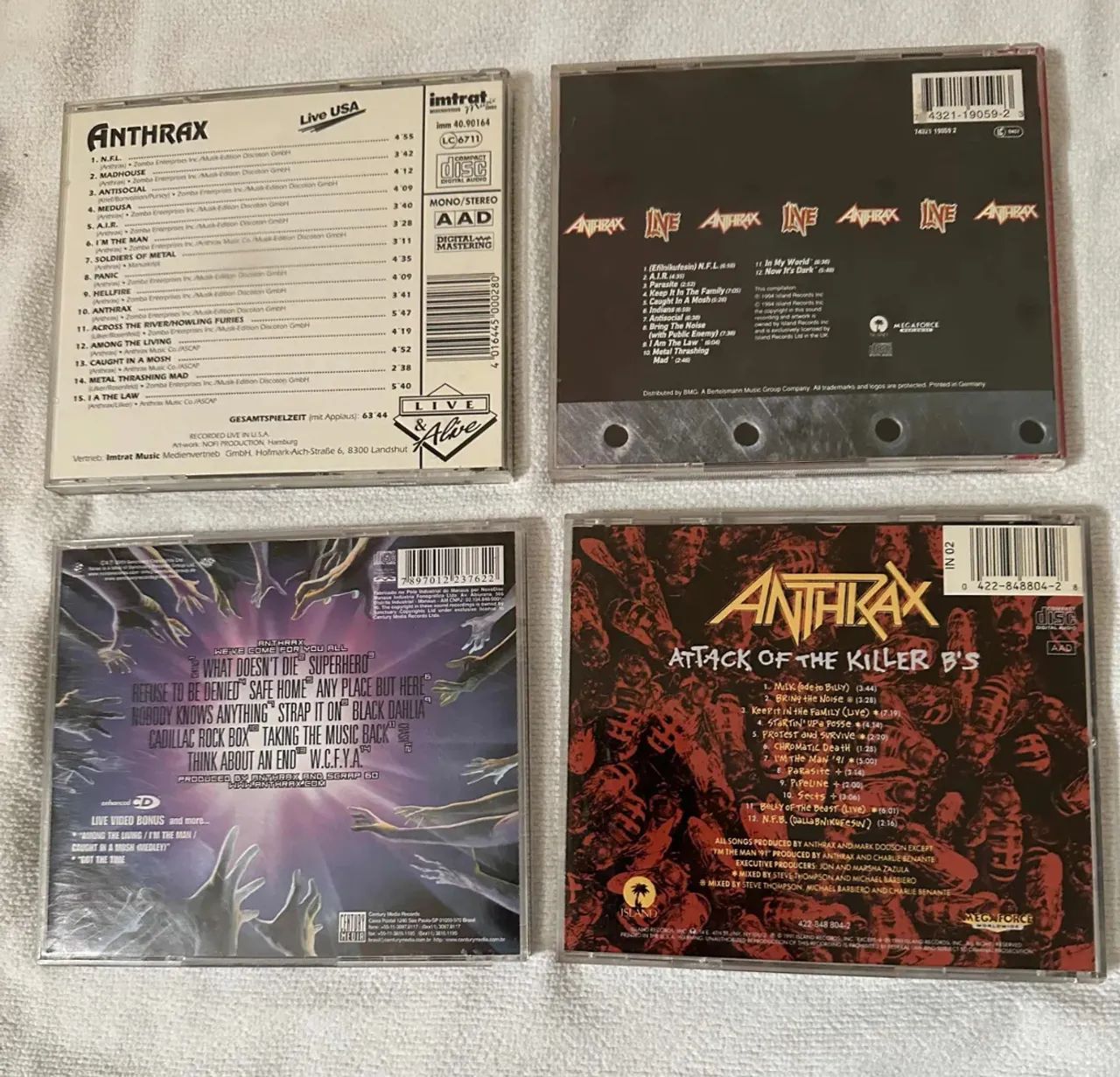 Anthrax CD 6枚セット 国内盤 貴重 Cd anthrax colecao Heavy Metal Sepultura sodom slayer Metallica