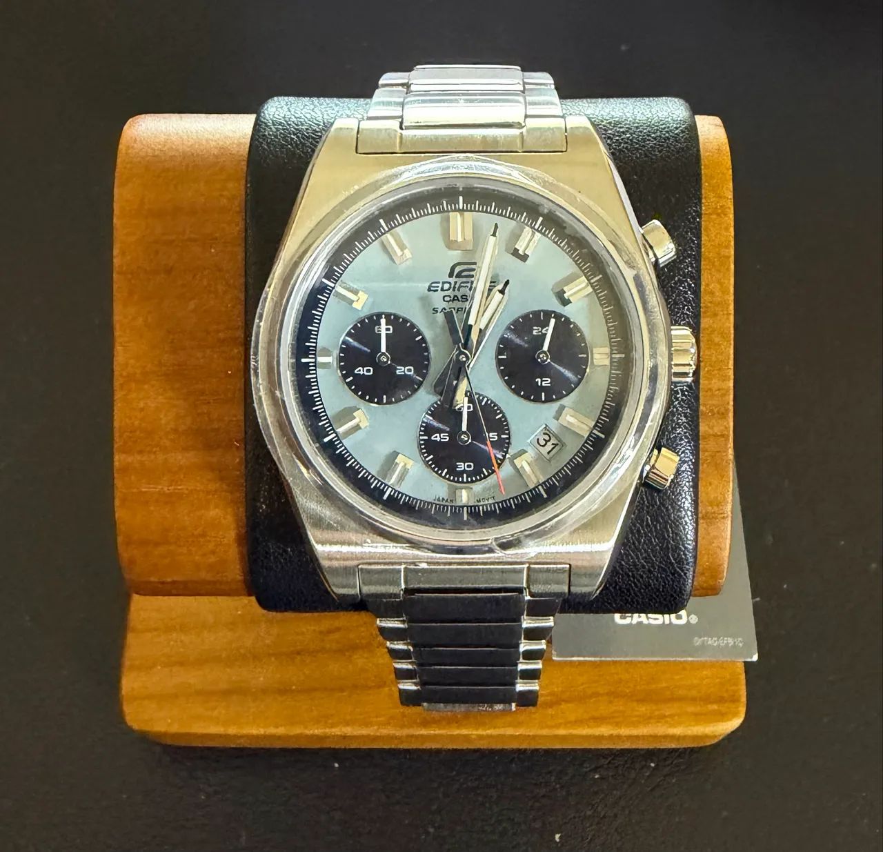 Relógio Casio Cronógrafo Azul Tiffany Novo - Foto 2