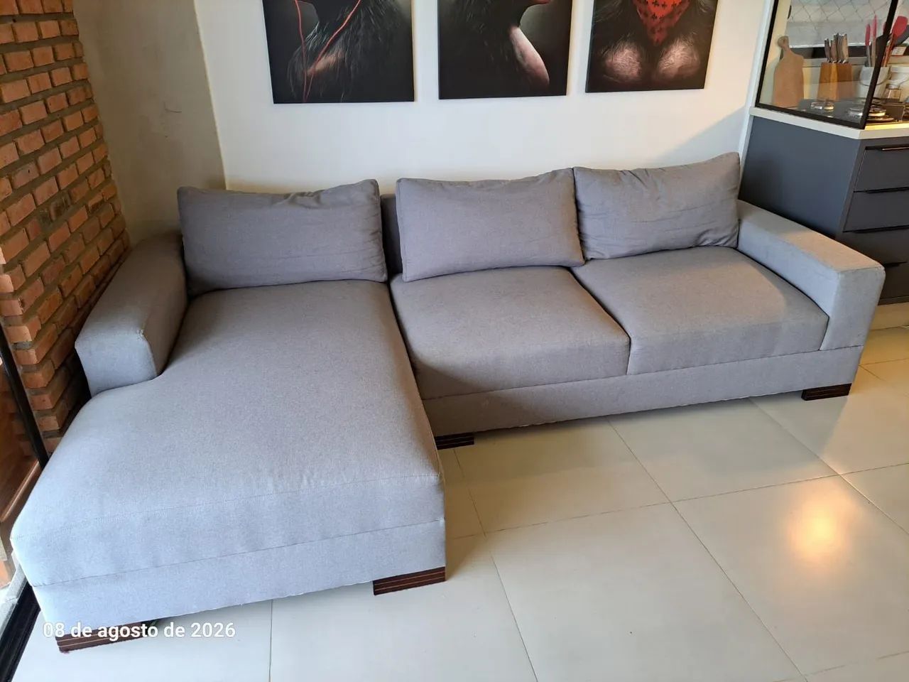 Sofá 2,80m linho cinza - Foto 2