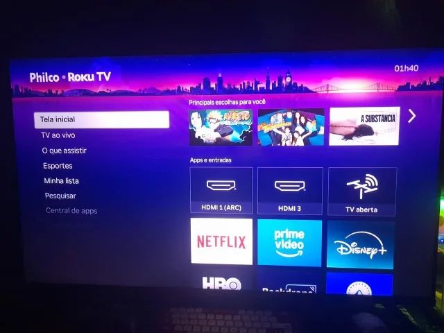 TV Smart Philco QLED 42 polegadas Dolby audio Roku TV 2 meses de uso - Foto 2