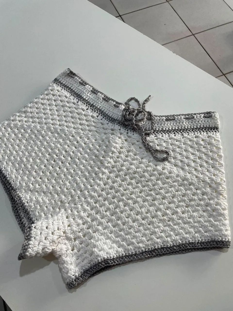 Short de crochê artesanal para Banho