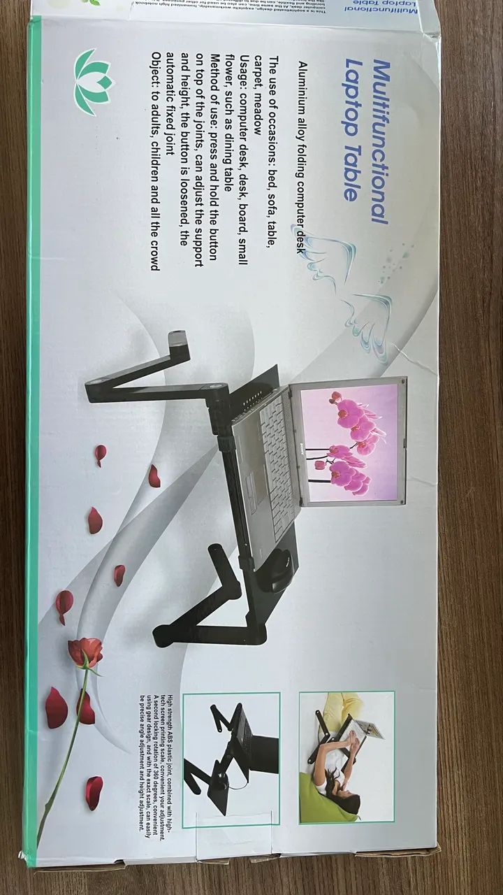 Mesa Suporte Articulado para Notebook em Alumínio com Apoio de Mouse (Na Caixa)