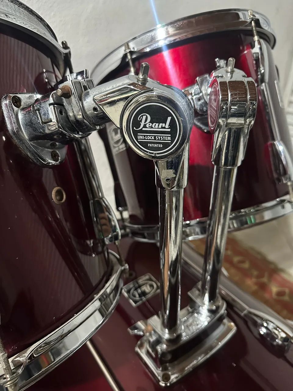 Shell Pack. Bateria Pearl Anos 90 com de tons holders Uni- Lock  + Brinde - Foto 3