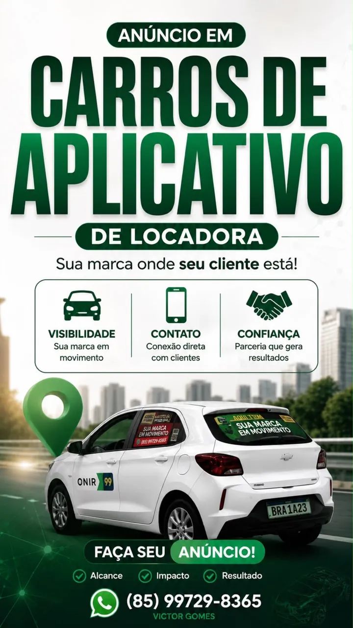 Anúncio Em Carros de Aplicativo 