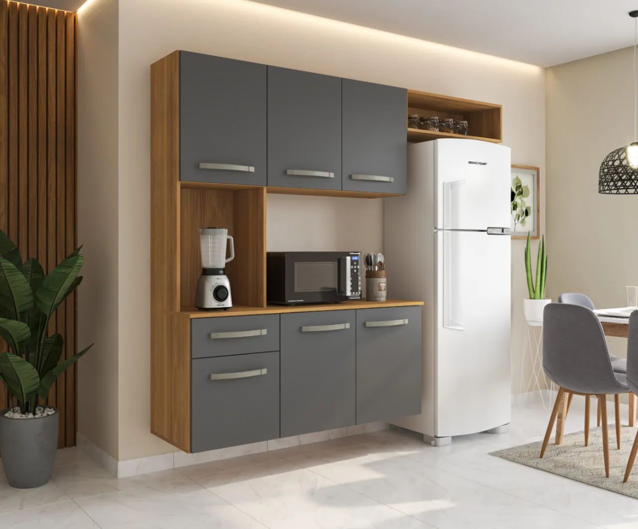 Cozinha Belíssima Suspensa com Pintura UV e Gaveta com Corrediça Metálica - Foto 2