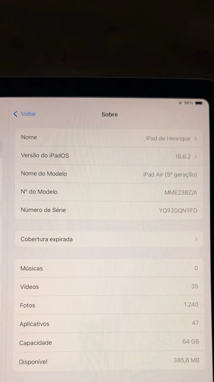 iPad Air 5 geração 