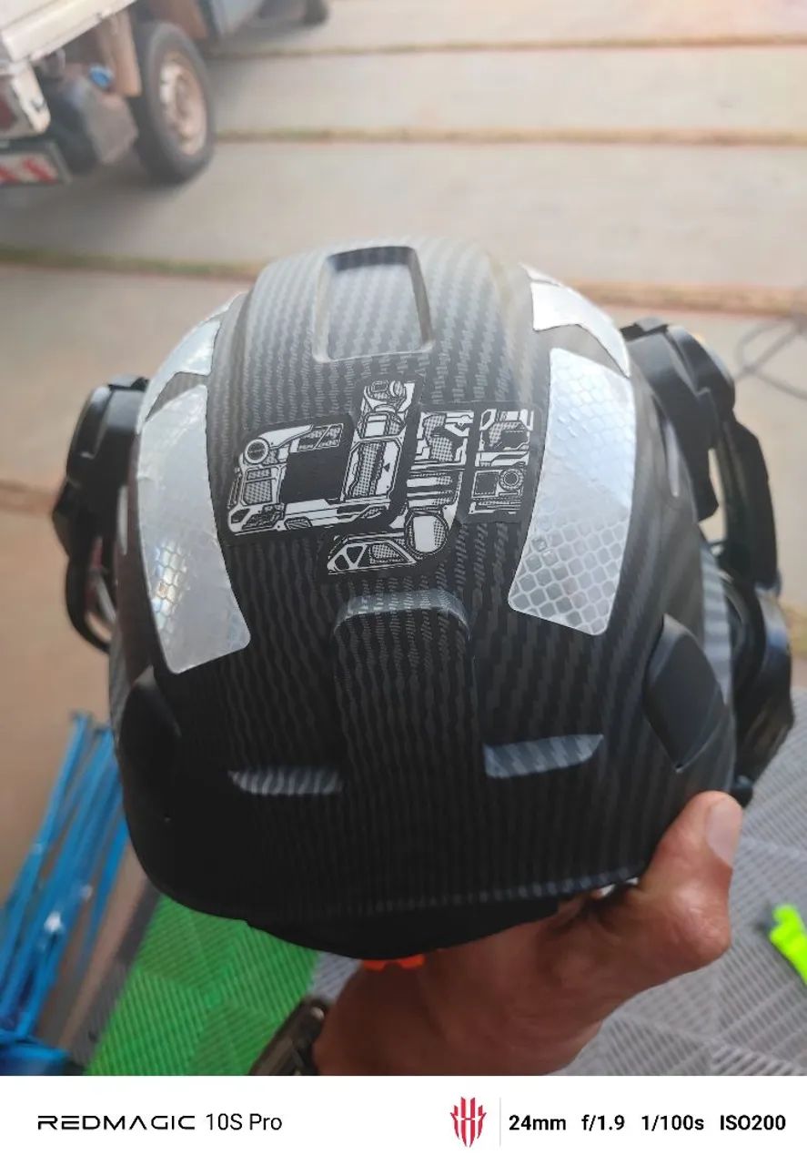 Capacete fibra de carbono Drone DJI Bluetooth de segurança  - Foto 5