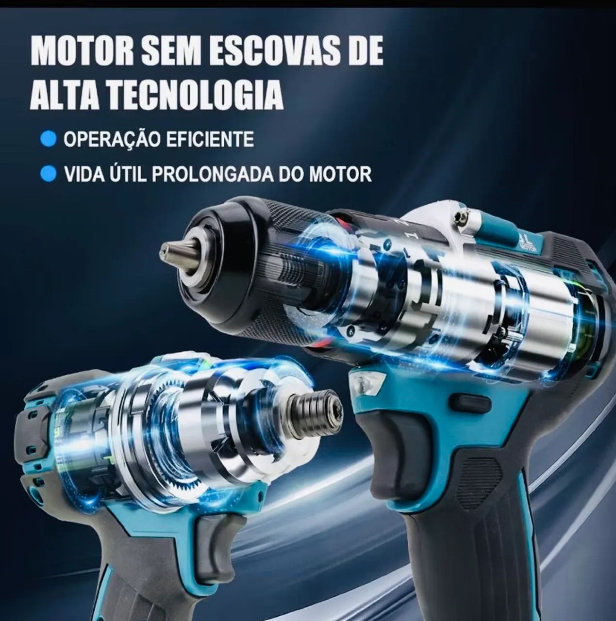 Kit parafusadeira chave impacto DOBEVI+36 acessórios  - Foto 4