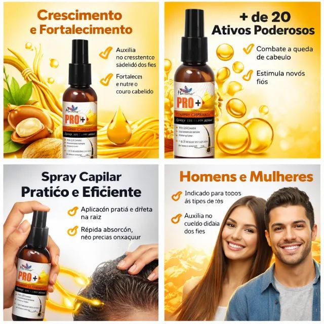 Spray Capilar Pro+ Fortalecimento e Crescimento Pague Só Na Entrega.