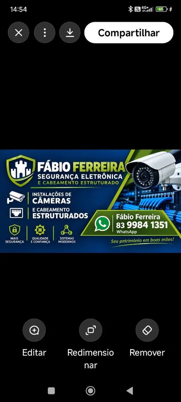 Instalação e manutenção de câmeras e alarmes 