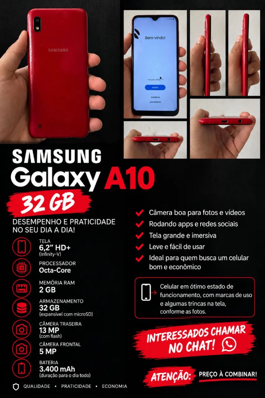 ? VENDO SAMSUNG GALAXY A10 VERMELHO ?  