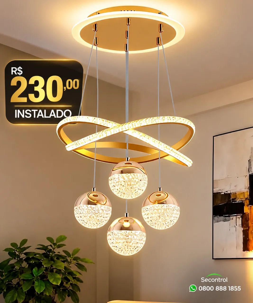 Lustre de led / instalado 