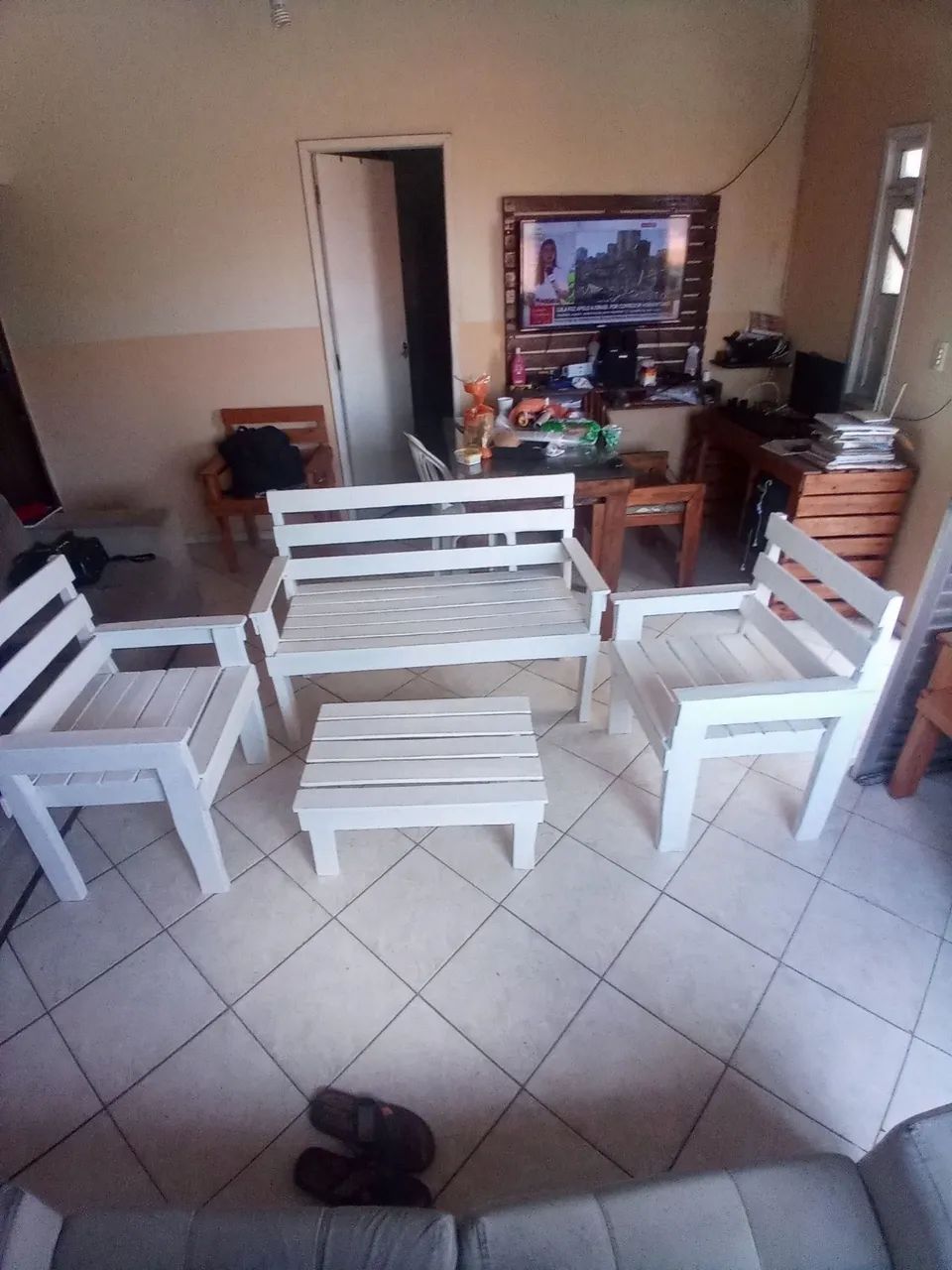 Conjunto de banco e duas poltronas rústico - Foto 2