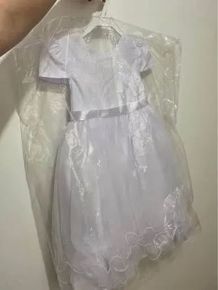 Vestido de Daminha Infantil Branco - Usado 1 vez, como novo! - Foto 2