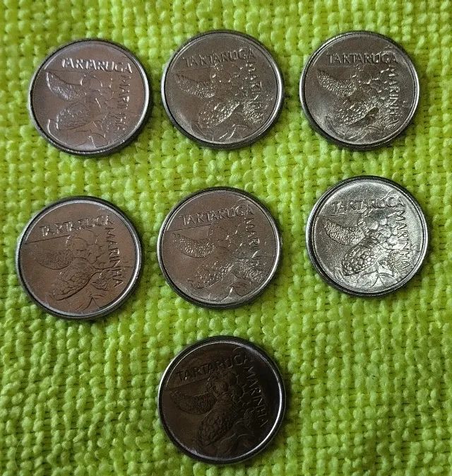 Lote com 7 Moedas 500 cruzeiros 1993 tartaruga marinha - Foto 2