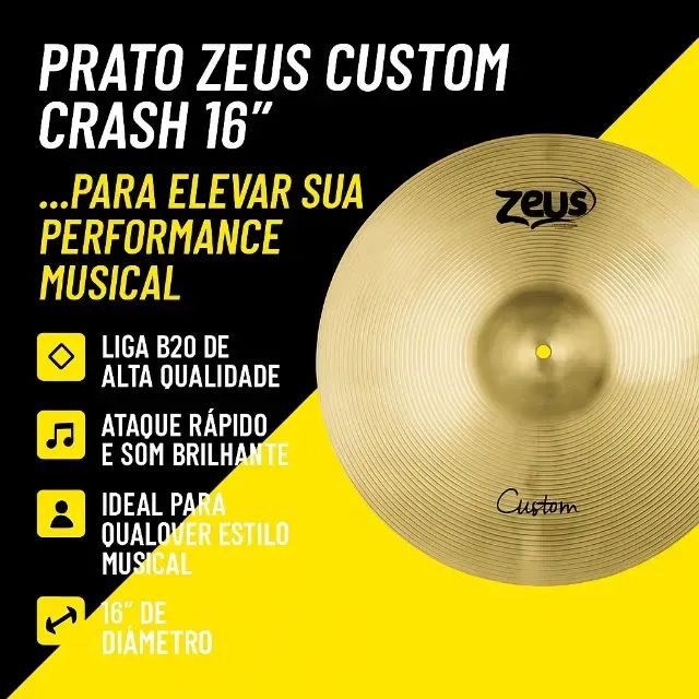 Prato Crash Zeus Custom Zcc16 de 16