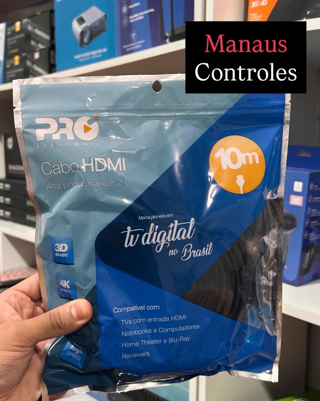 Cabo Hdmi de 10 Metros Resolução Cinematográfica UHD 4K 