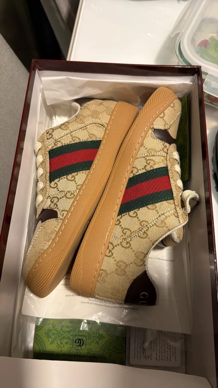 Tênis Gucci screener bege 37 - Foto 5