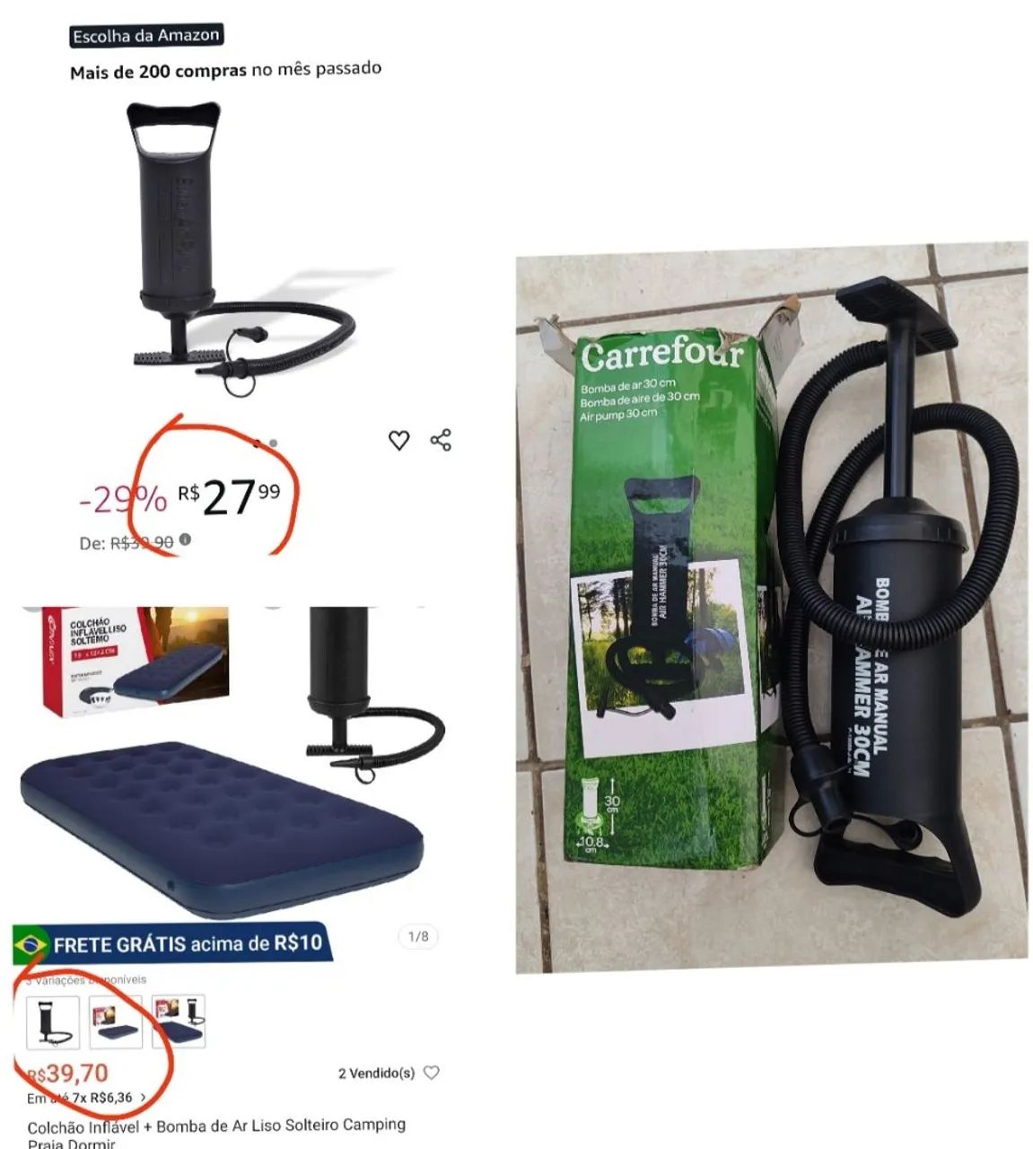 Bomba de ar para colchão inflável - enchedor de ar - Foto 2