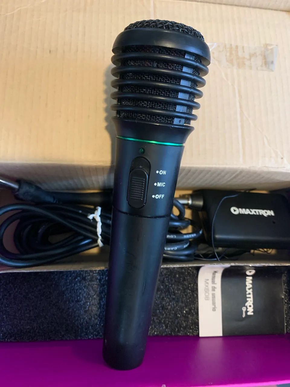 Microfone Maxtron MX608 com Cabo - Completo - Foto 2