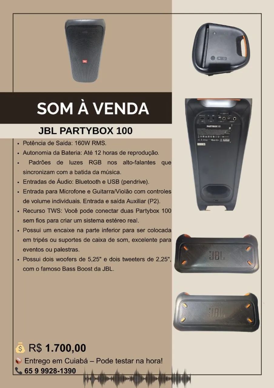 Caixa de som partybox 100