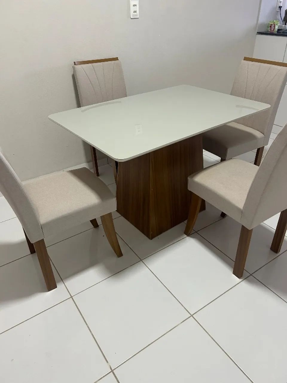 Mesa de jantar Lopas Nevada 1,20 de 4 cadeiras - Foto 2
