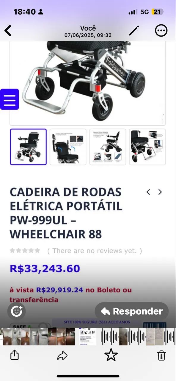 Cadeira elétrica wheelchair88 